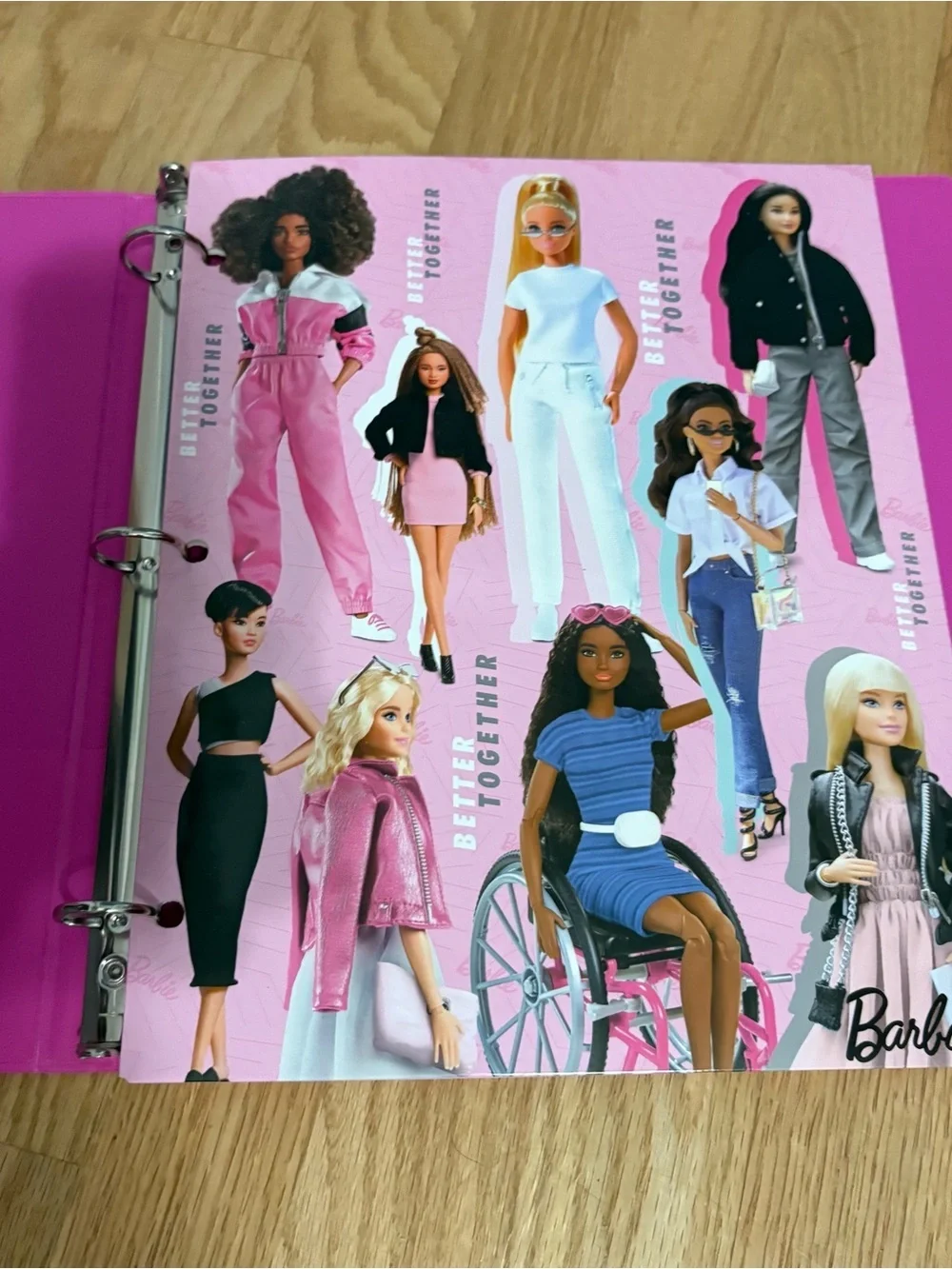 Disney Adventure Gals Folder Pink 3 Ring Binder Barbie Folder Bundle NEW
